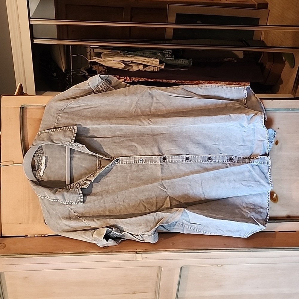 Womens button down jean like shirt